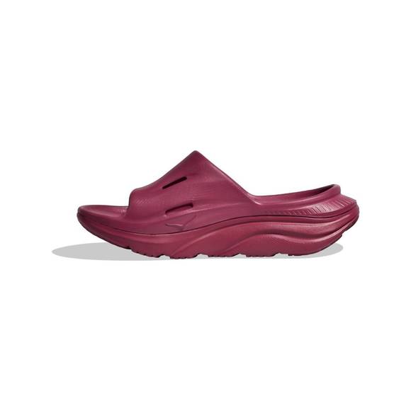 NEW HOKA women's ora recovery slide sandal in beet - Picture 2 of 5